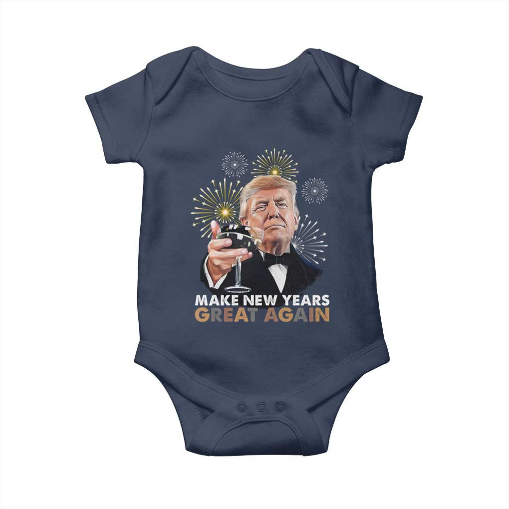 Funny Trump New Year Baby Onesie Make New Years Great Again Fireworks TS11 Navy Print Your Wear