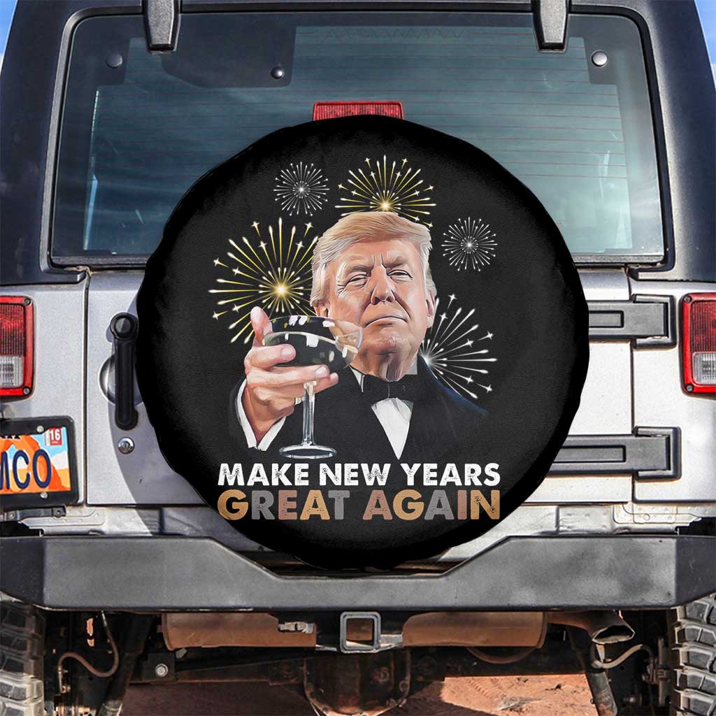 Funny Trump New Year Spare Tire Cover Make New Years Great Again Fireworks TS11 No hole Black Print Your Wear