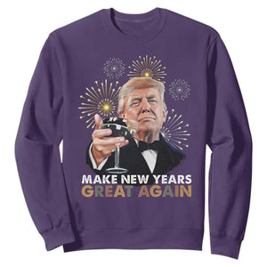 Funny Trump New Year Sweatshirt Make New Years Great Again Fireworks TS11 Purple Print Your Wear