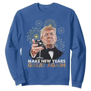 Funny Trump New Year Sweatshirt Make New Years Great Again Fireworks TS11 Royal Blue Print Your Wear