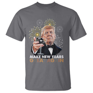 Funny Trump New Year T Shirt Make New Years Great Again Fireworks TS11 Charcoal Print Your Wear