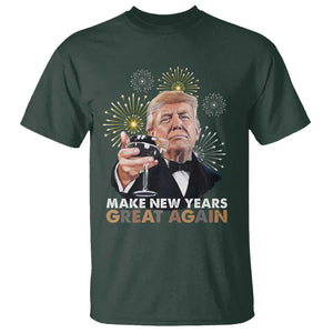 Funny Trump New Year T Shirt Make New Years Great Again Fireworks TS11 Dark Forest Green Print Your Wear