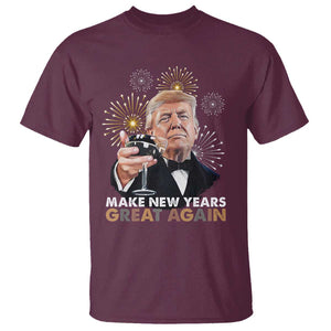 Funny Trump New Year T Shirt Make New Years Great Again Fireworks TS11 Maroon Print Your Wear