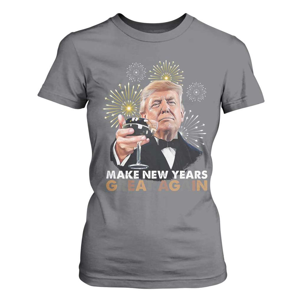 Funny Trump New Year T Shirt For Women Make New Years Great Again Fireworks TS11 Charcoal Print Your Wear