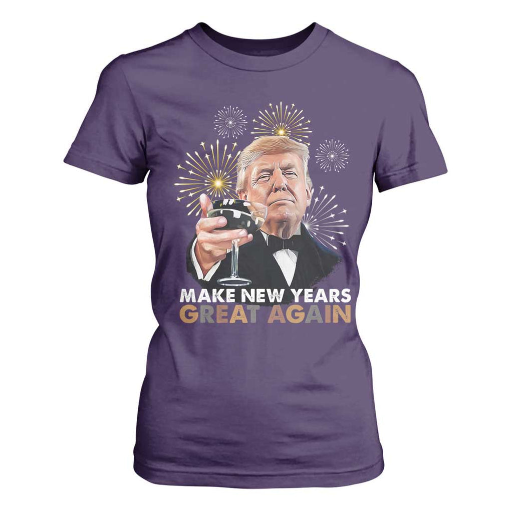 Funny Trump New Year T Shirt For Women Make New Years Great Again Fireworks TS11 Purple Print Your Wear