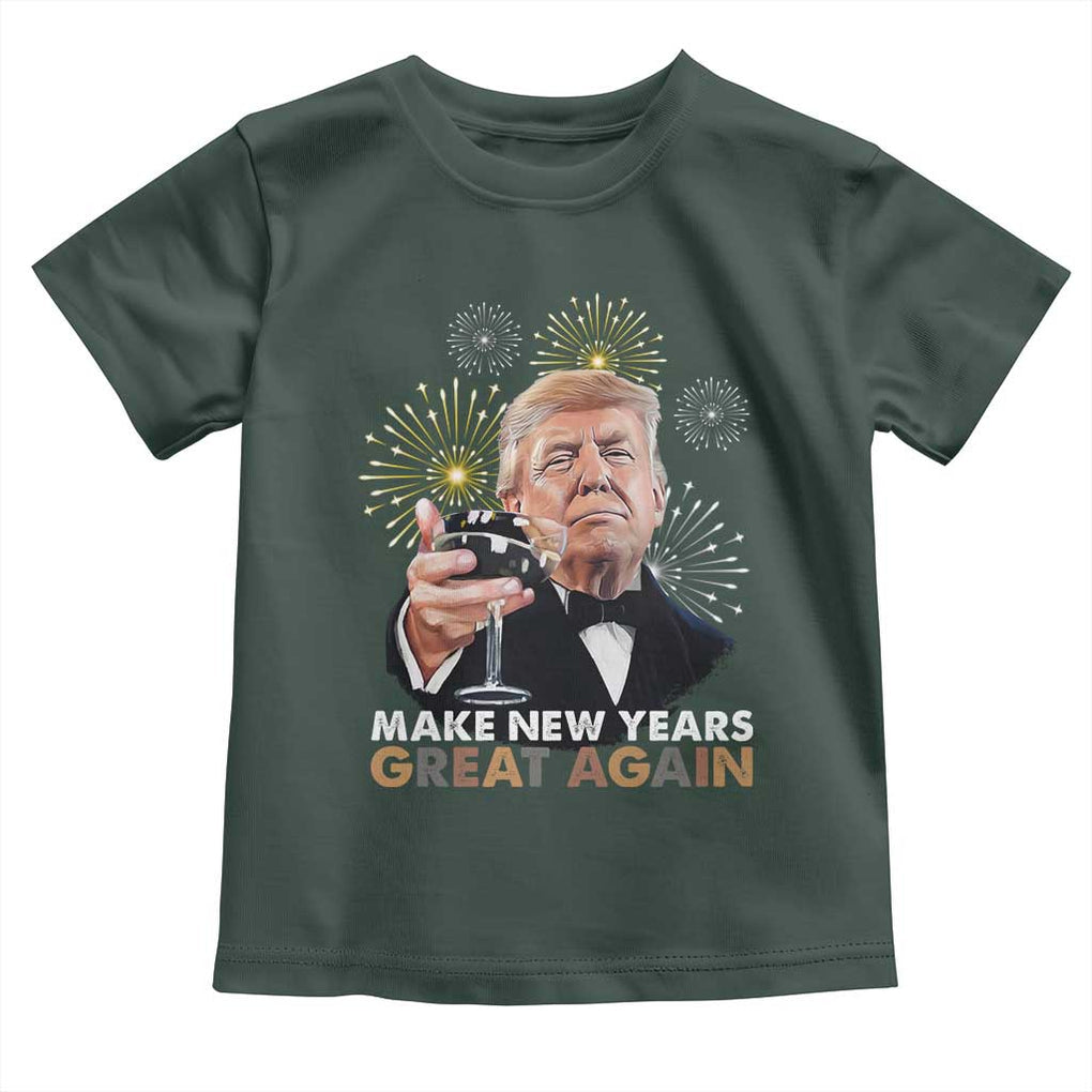 Funny Trump New Year Toddler T Shirt Make New Years Great Again Fireworks TS11 Dark Forest Green Print Your Wear