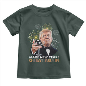 Funny Trump New Year Toddler T Shirt Make New Years Great Again Fireworks TS11 Dark Forest Green Print Your Wear