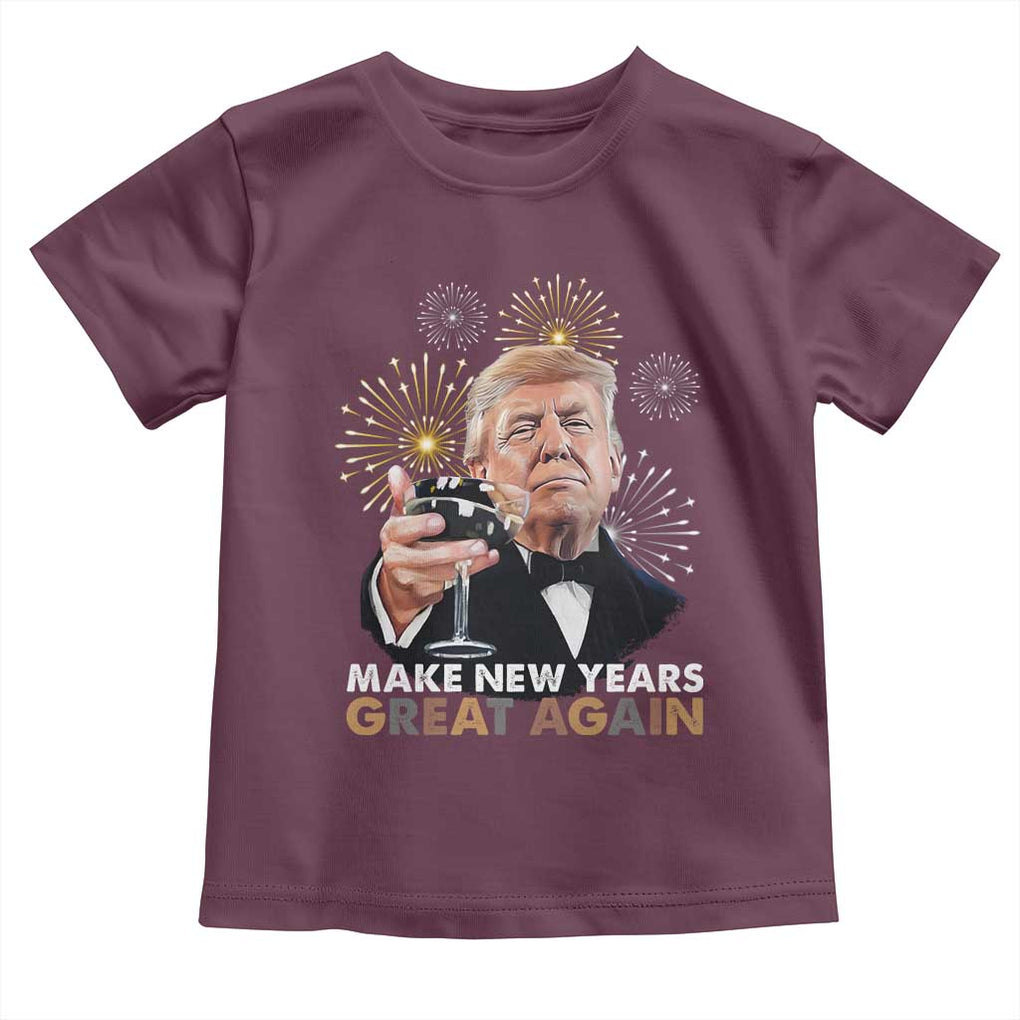 Funny Trump New Year Toddler T Shirt Make New Years Great Again Fireworks TS11 Maroon Print Your Wear