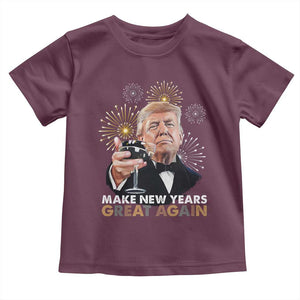Funny Trump New Year Toddler T Shirt Make New Years Great Again Fireworks TS11 Maroon Print Your Wear
