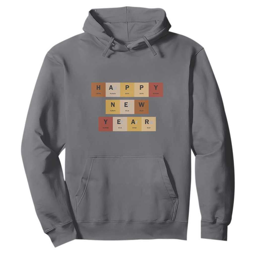 Funny Happy New Year Periodic Table Elements Hoodie Chemistry Teacher Student TS11 Charcoal Print Your Wear