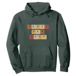 Funny Happy New Year Periodic Table Elements Hoodie Chemistry Teacher Student TS11 Dark Forest Green Print Your Wear