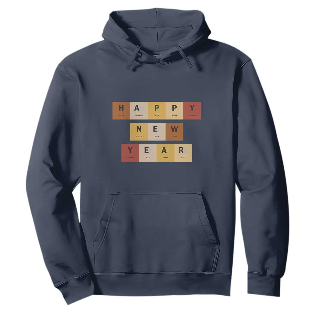 Funny Happy New Year Periodic Table Elements Hoodie Chemistry Teacher Student TS11 Navy Print Your Wear