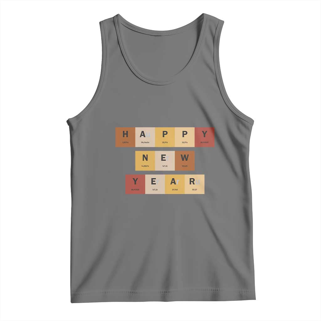 Funny Happy New Year Periodic Table Elements Tank Top Chemistry Teacher Student TS11 Black Heather Print Your Wear