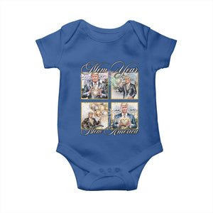 Funny Trump New Year New America 2025 Baby Onesie Sparkling Fireworks TS11 Royal Blue Print Your Wear