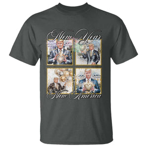 Funny Trump New Year New America 2025 T Shirt Sparkling Fireworks TS11 Dark Heather Print Your Wear