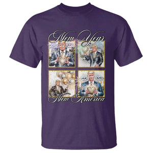 Funny Trump New Year New America 2025 T Shirt Sparkling Fireworks TS11 Purple Print Your Wear