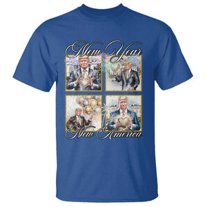 Funny Trump New Year New America 2025 T Shirt Sparkling Fireworks TS11 Royal Blue Print Your Wear