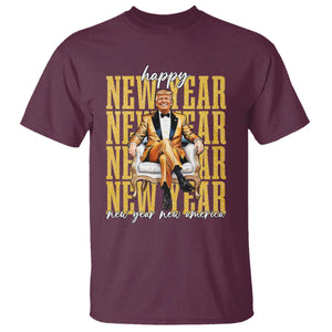 Funny Trump Happy New Year New America 2025 T Shirt TS11 Maroon Print Your Wear