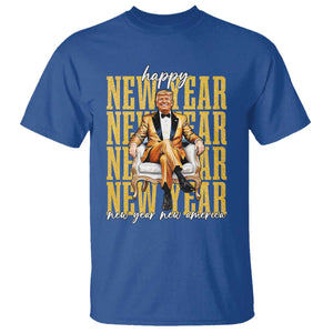 Funny Trump Happy New Year New America 2025 T Shirt TS11 Royal Blue Print Your Wear