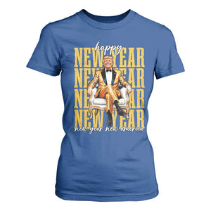 Funny Trump Happy New Year New America 2025 T Shirt For Women TS11 Royal Blue Print Your Wear