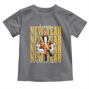 Funny Trump Happy New Year New America 2025 Toddler T Shirt TS11 Charcoal Print Your Wear
