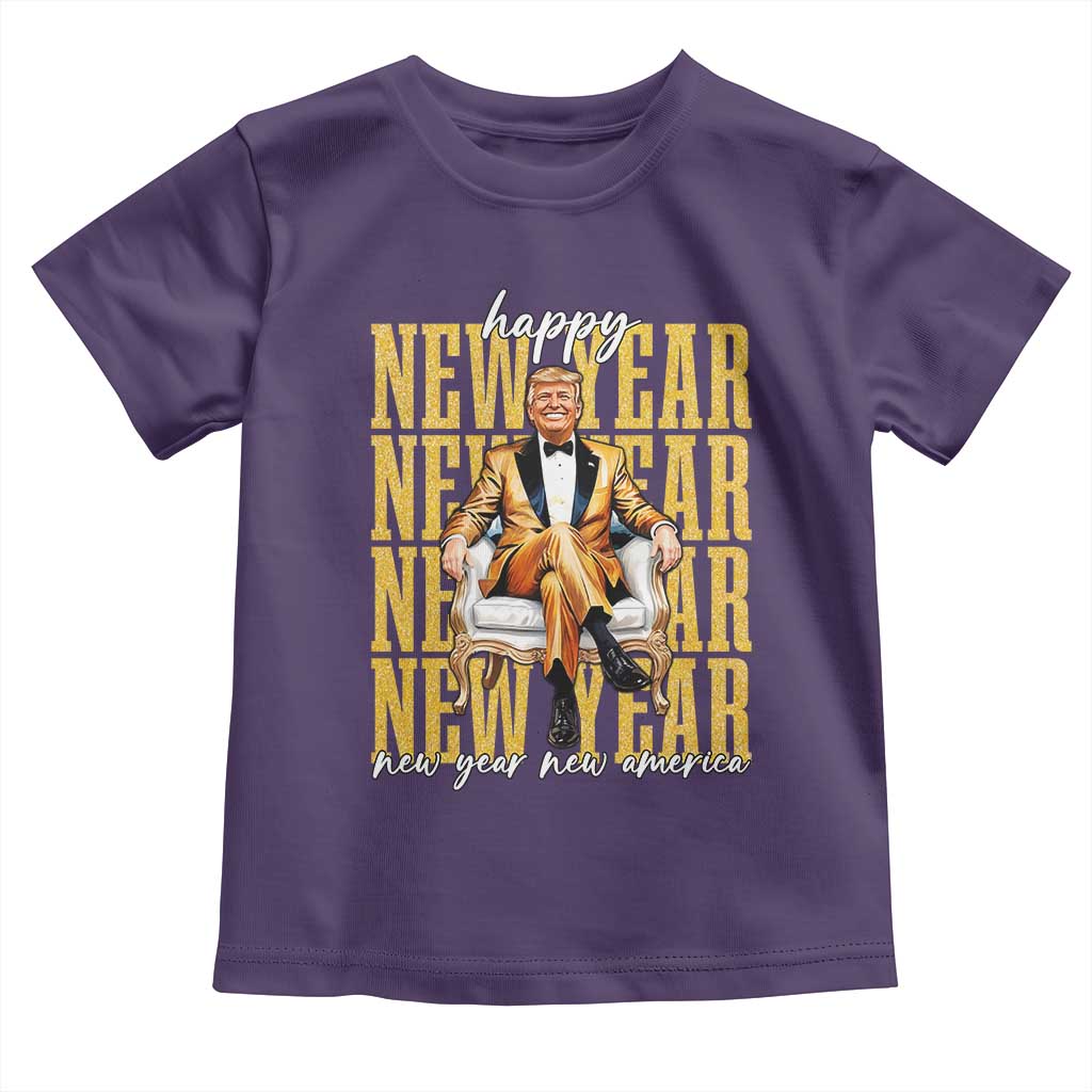 Funny Trump Happy New Year New America 2025 Toddler T Shirt TS11 Purple Print Your Wear