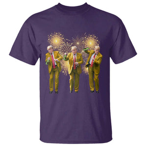 Funny Trump Dance Happy New Year 2025 T Shirt Fireworks TS11 Purple Print Your Wear