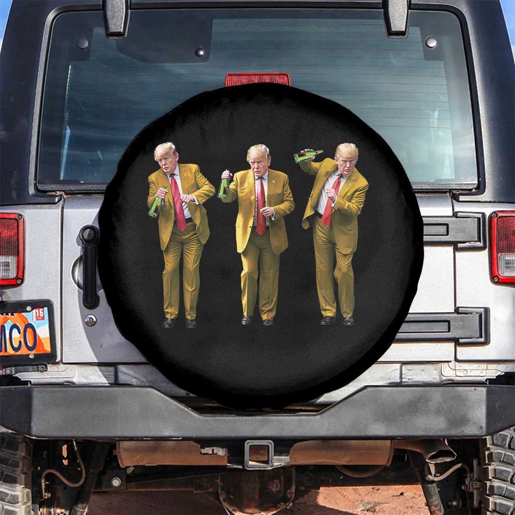 Funny Trump Dance Happy New Year 2025 Spare Tire Cover TS11 No hole Black Print Your Wear