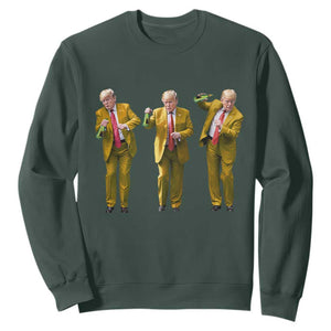 Funny Trump Dance Happy New Year 2025 Sweatshirt TS11 Dark Forest Green Print Your Wear