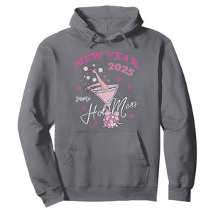 Funny New Year 2025 Same Hot Mess Hoodie New Year's Eve Party Coquette Champagne Glass TS11 Charcoal Print Your Wear