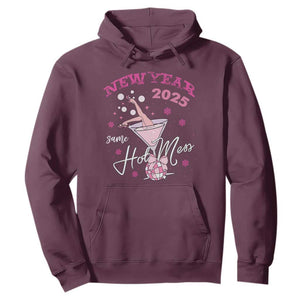 Funny New Year 2025 Same Hot Mess Hoodie New Year's Eve Party Coquette Champagne Glass TS11 Maroon Print Your Wear