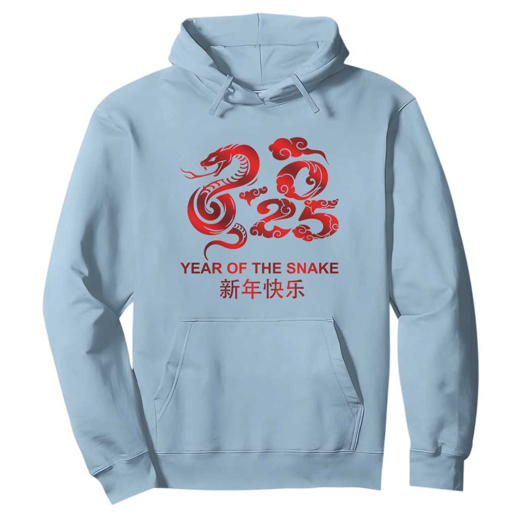 Year Of The Snake Lunar Chinese New Year 2025 Hoodie TS11 Light Blue Print Your Wear