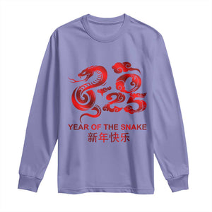 Year Of The Snake Lunar Chinese New Year 2025 Long Sleeve Shirt TS11 Violet Print Your Wear