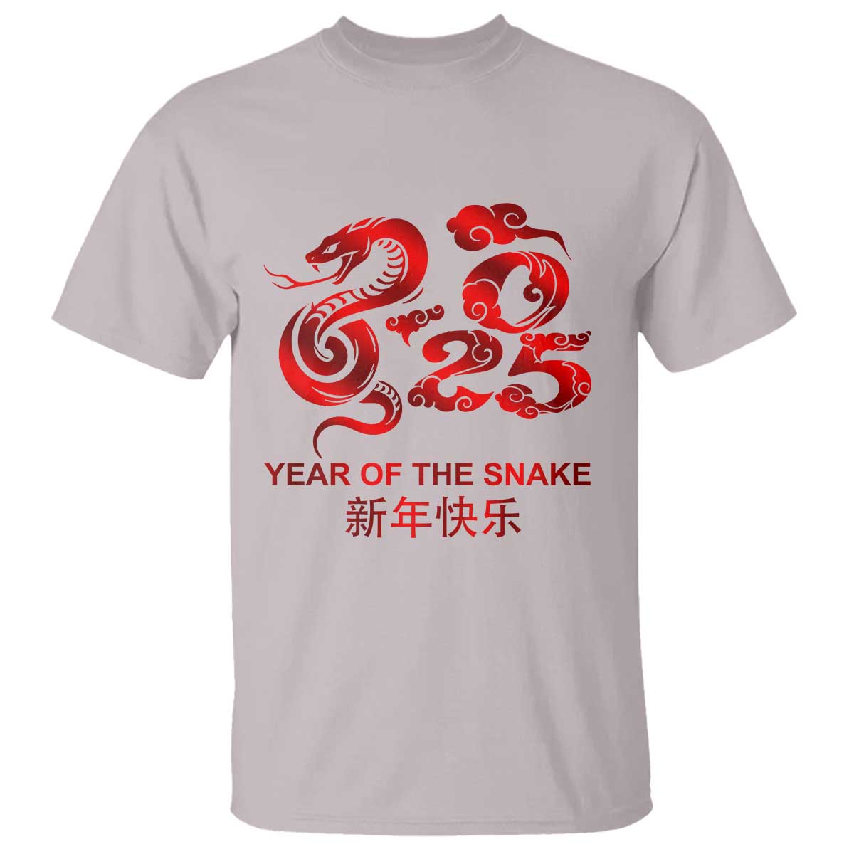 Year Of The Snake Lunar Chinese New Year 2025 T Shirt TS11 Ice Gray Print Your Wear