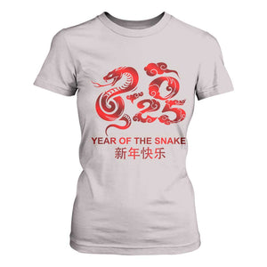 Year Of The Snake Lunar Chinese New Year 2025 T Shirt For Women TS11 Ice Gray Print Your Wear