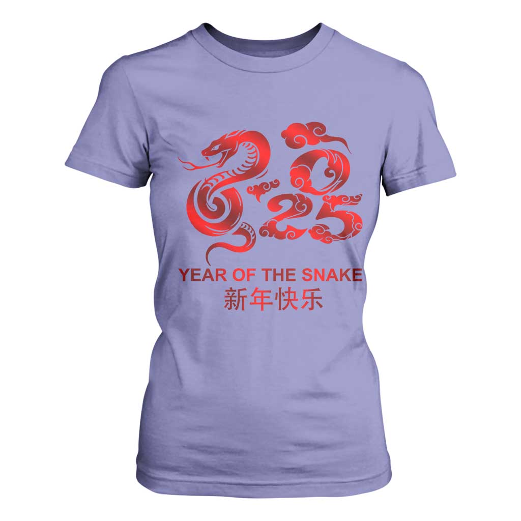 Year Of The Snake Lunar Chinese New Year 2025 T Shirt For Women TS11 Violet Print Your Wear
