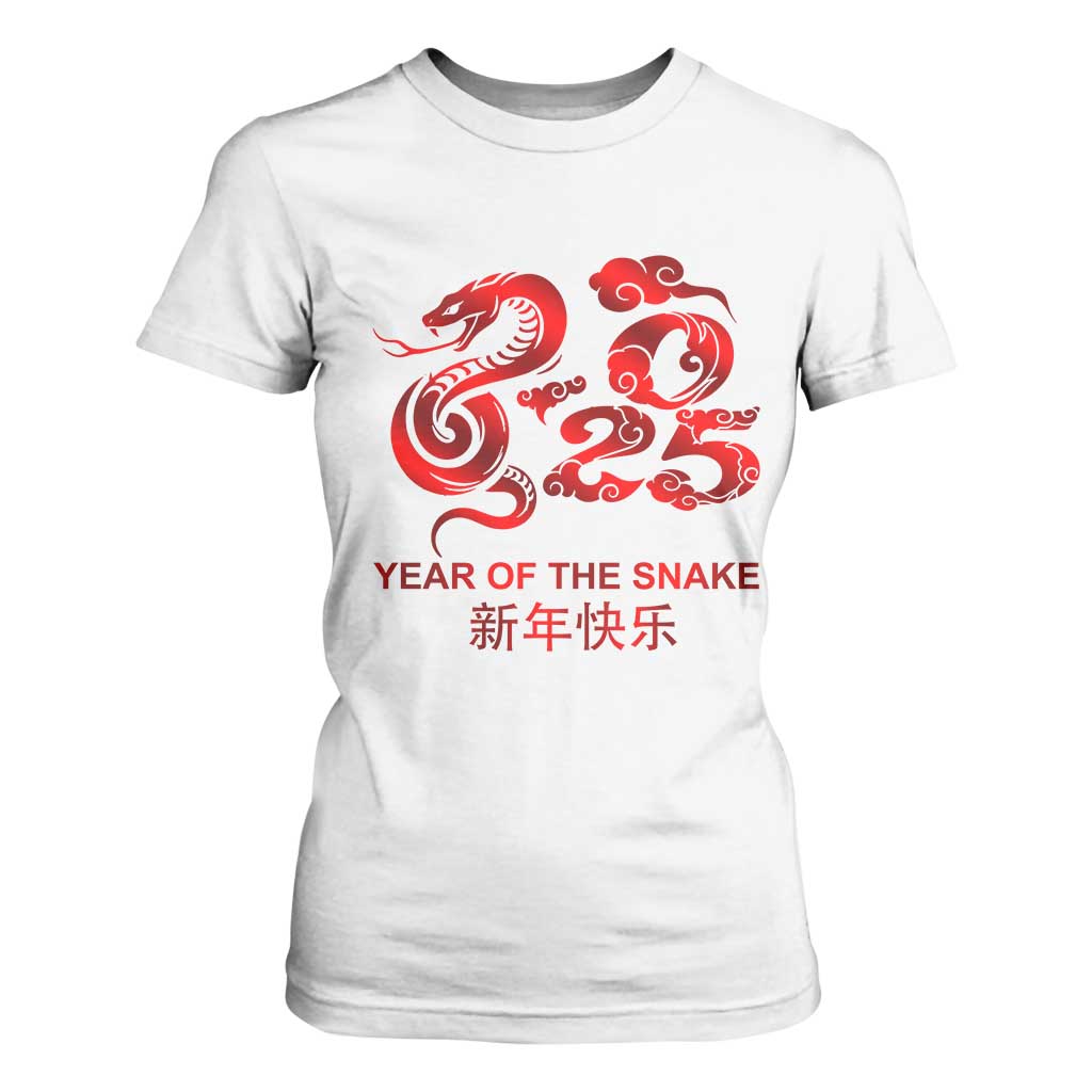 Year Of The Snake Lunar Chinese New Year 2025 T Shirt For Women TS11 White Print Your Wear