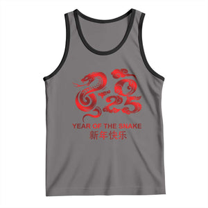 Year Of The Snake Lunar Chinese New Year 2025 Tank Top TS11 Deep Heather Black Print Your Wear