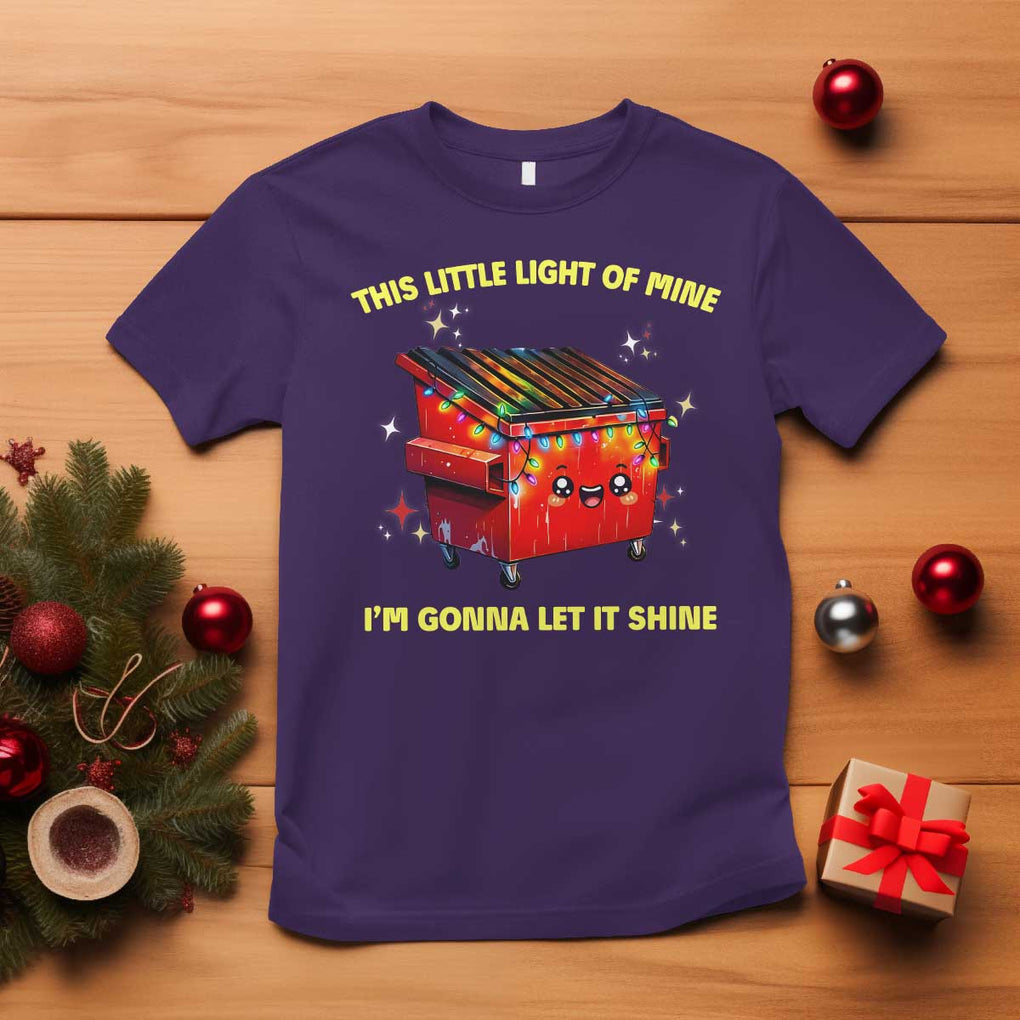 Funny Lil Fire Dumpster T Shirt This Little Light Of Mine I'm Gonna Let It Shine TS11 Purple Print Your Wear
