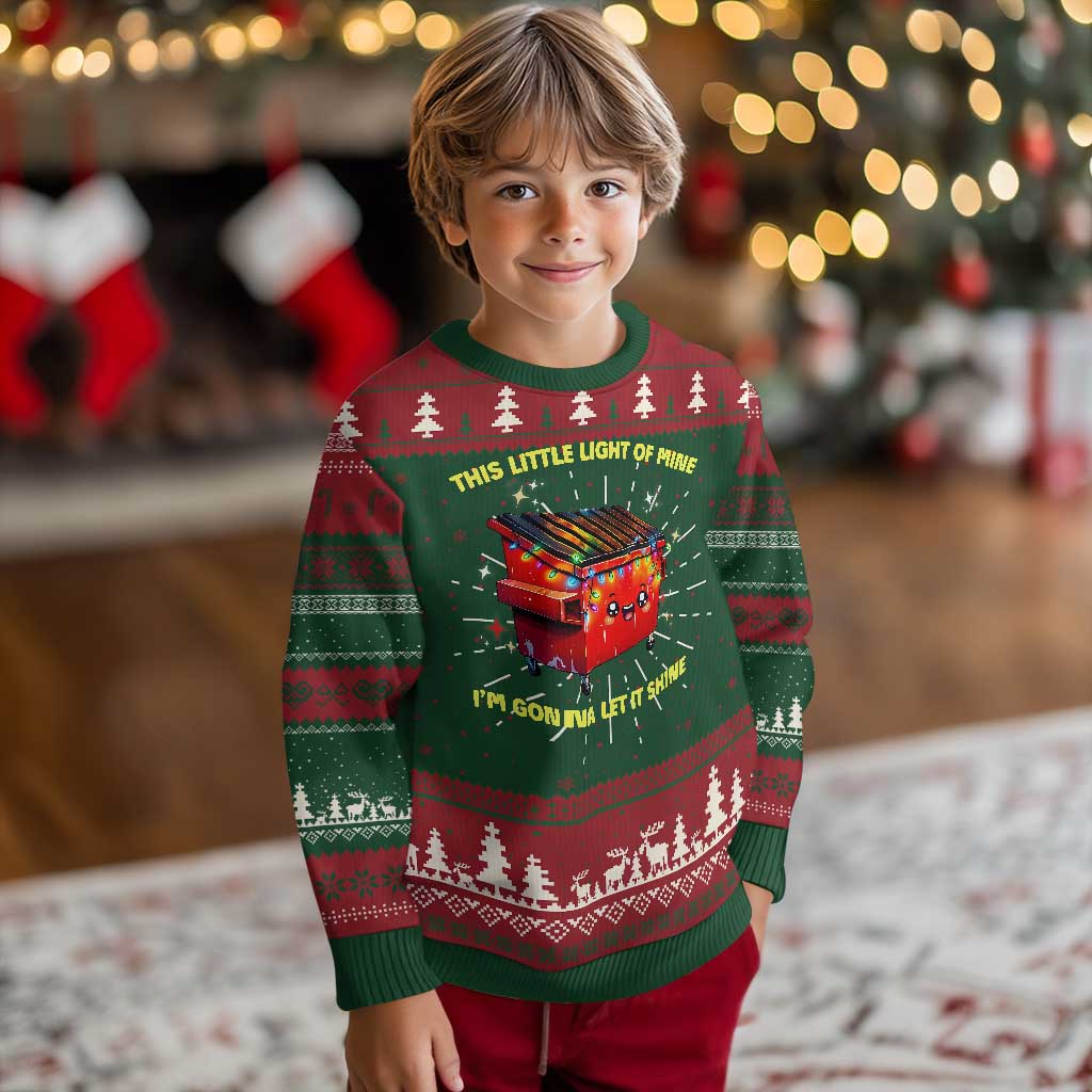 Funny Lil Fire Dumpster Ugly Christmas Sweater This Little Light Of Mine I'm Gonna Let It Shine TS11 Christmas Print Your Wear