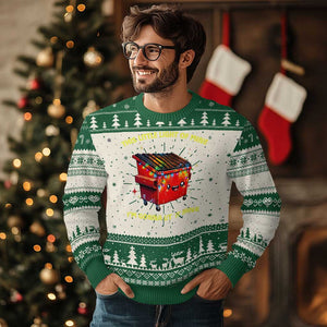 Funny Lil Fire Dumpster Ugly Christmas Sweater This Little Light Of Mine I'm Gonna Let It Shine TS11 Green Print Your Wear