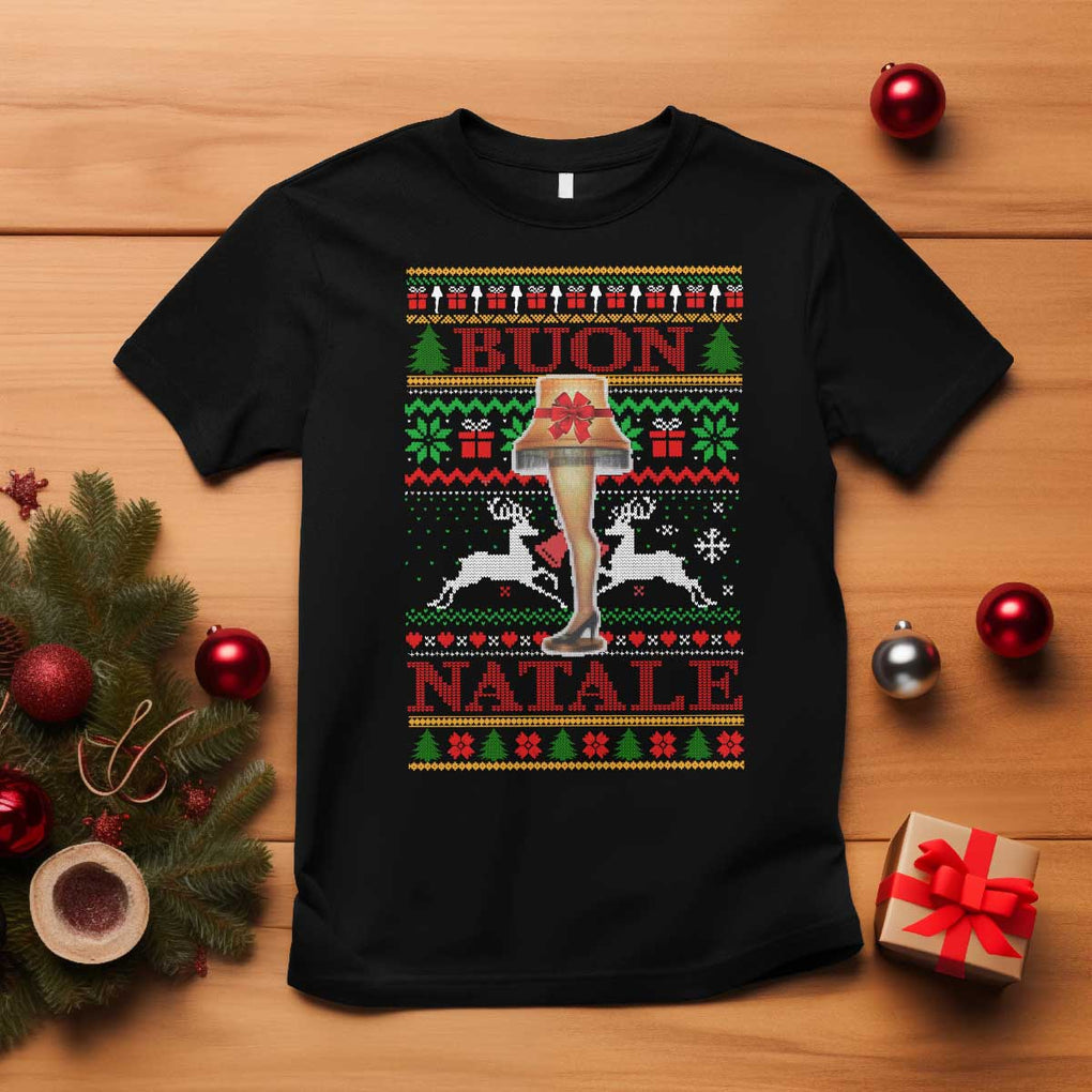 Funny Christmas Movie T Shirt Buon Natale Lamp Italian Christmas TS11 Black Print Your Wear