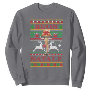 Funny Christmas Movie Sweatshirt Buon Natale Lamp Italian Christmas TS11 Charcoal Print Your Wear