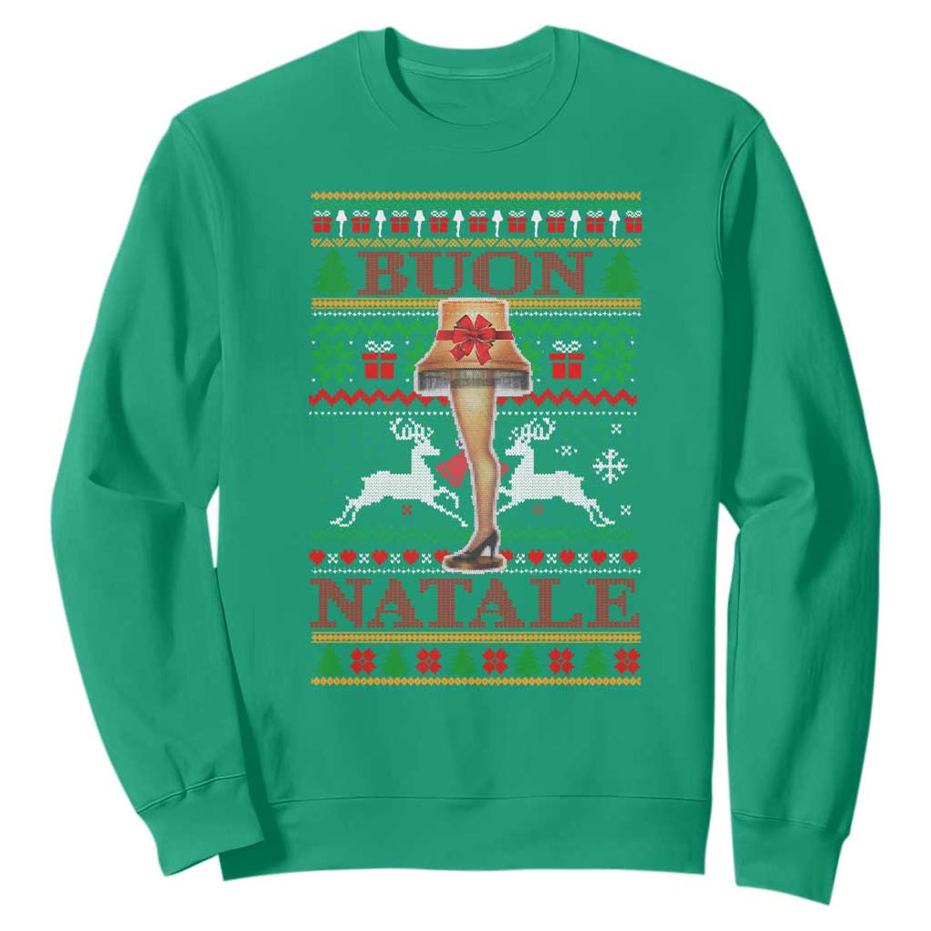Funny Christmas Movie Sweatshirt Buon Natale Lamp Italian Christmas TS11 Irish Green Print Your Wear