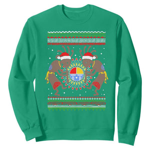 Funny Christmas Native American Sweatshirt Santa Kokopeli Medicine Wheel TS11 Irish Green Print Your Wear