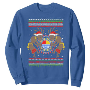 Funny Christmas Native American Sweatshirt Santa Kokopeli Medicine Wheel TS11 Royal Blue Print Your Wear
