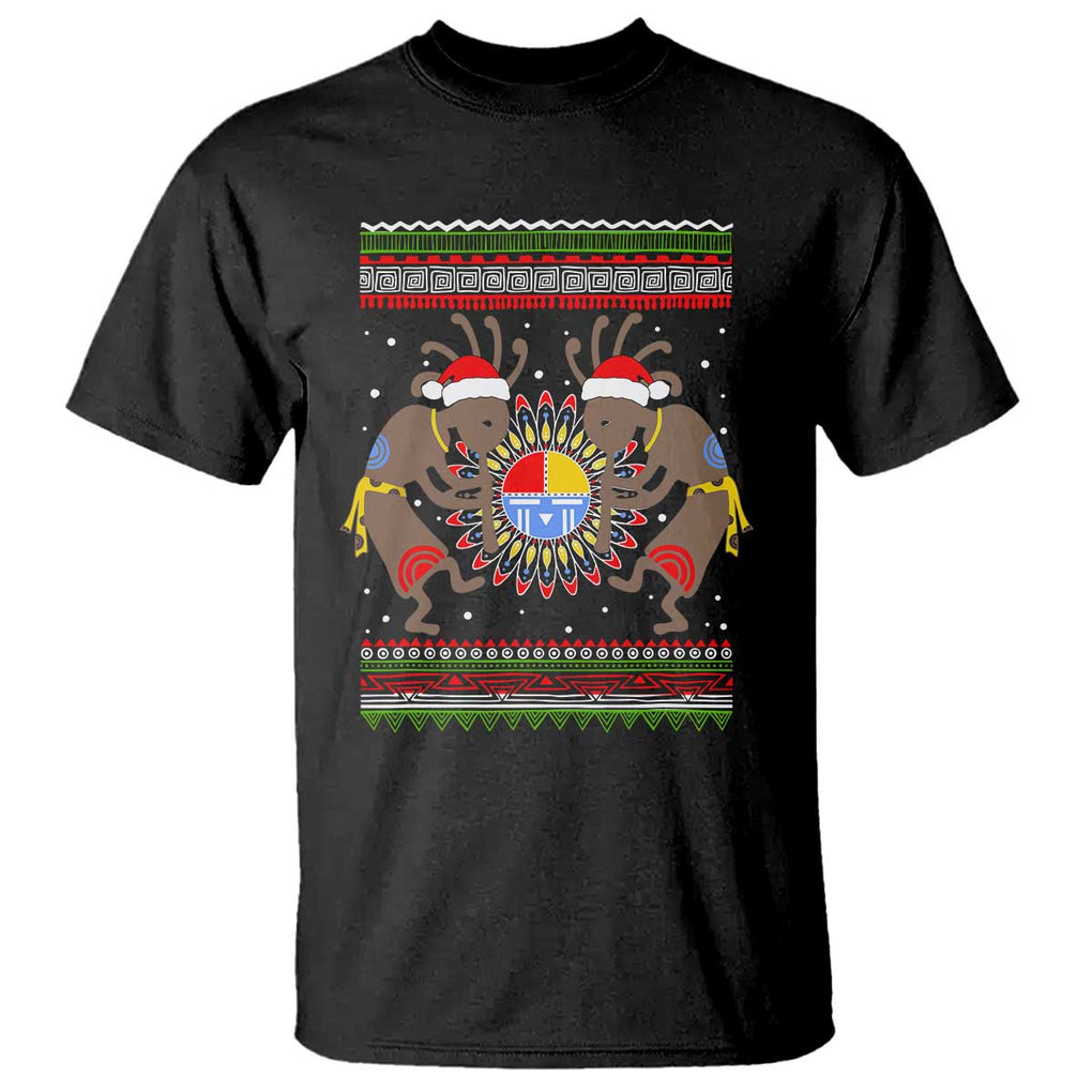 Funny Christmas Native American T Shirt Santa Kokopeli Medicine Wheel TS11 Black Print Your Wear