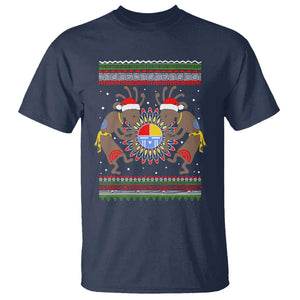Funny Christmas Native American T Shirt Santa Kokopeli Medicine Wheel TS11 Navy Print Your Wear