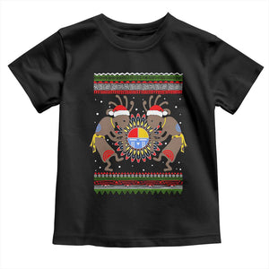 Funny Christmas Native American Toddler T Shirt Santa Kokopeli Medicine Wheel TS11 Black Print Your Wear