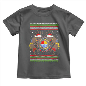 Funny Christmas Native American Toddler T Shirt Santa Kokopeli Medicine Wheel TS11 Dark Heather Print Your Wear
